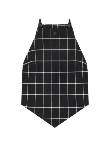 Podkoszulka Courreges w kratę z dekoltem halter czarna