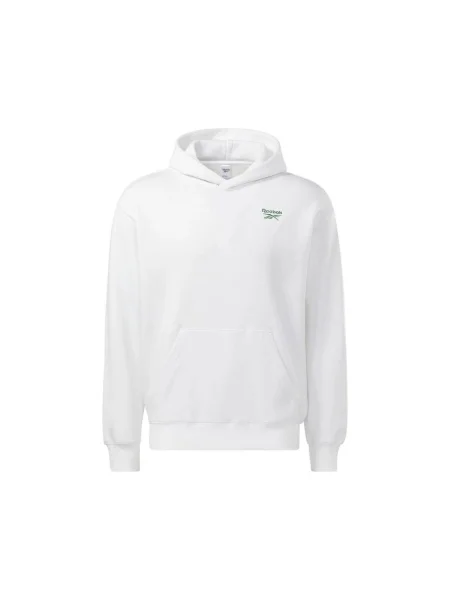 Mikina s kapucňou Reebok Sport s kapucňou biela