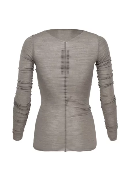 Lung tricou Rick Owens cu volane gri