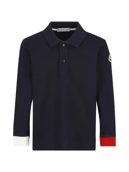Koszulka polo dziecięca Moncler Enfant niebieska