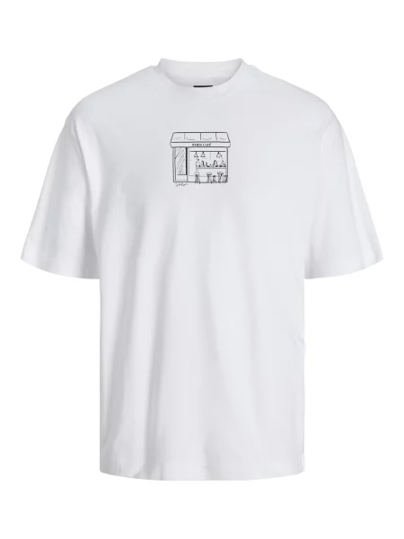 JACK & JONES Tricou Doodle negru alb