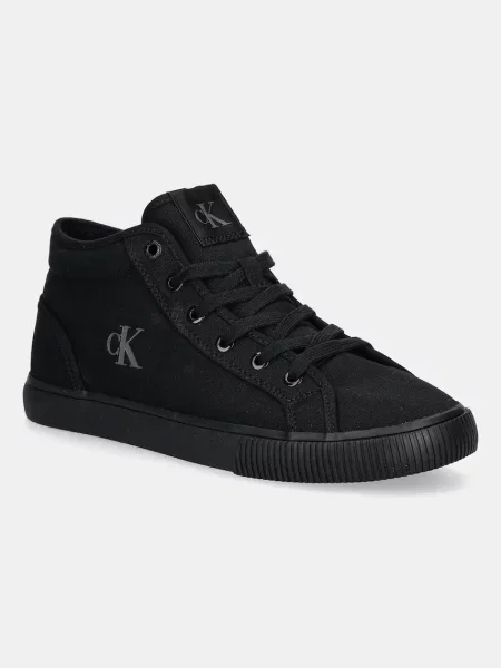 Πάνινα παπούτσια Calvin Klein Jeans ESS VULC MID MG CANVAS μαύρο