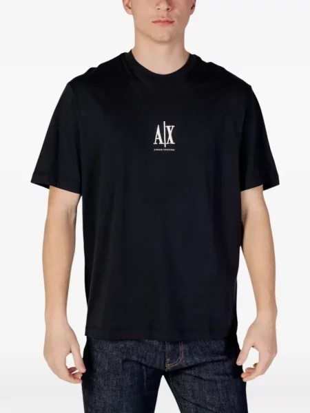 Scurt tricou Armani Exchange cu imagine negru