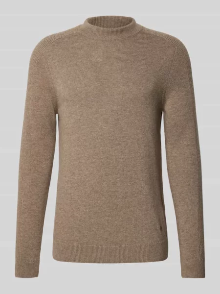Sweter z dzianiny z domieszką kaszmiru i okrągłym dekoltem Joop! Collection beżowy