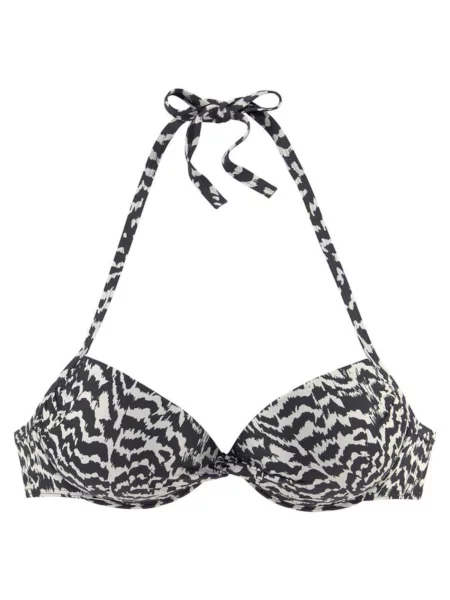 LASCANA Bikini zgornji del črna bela