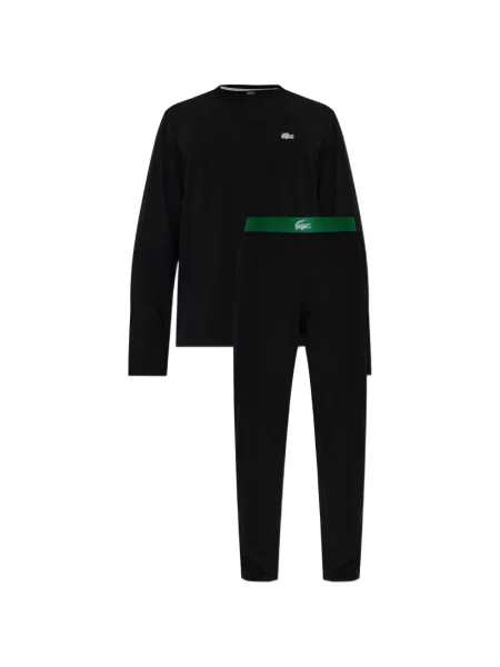 Pijamale Lacoste cu autograf negru