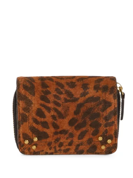 Portofel Jérôme Dreyfuss cu imagine cu imprimeu animal print maro