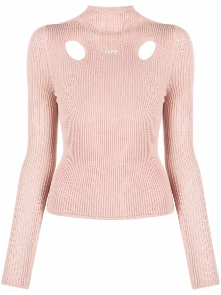 Top Off-white tricotate alb