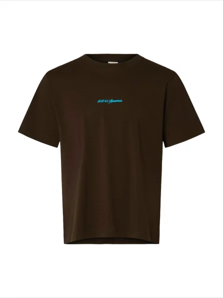 SELECTED Tricou SLHElias nisipiu / albastru deschis / maro închis alb