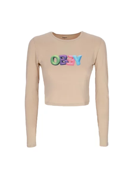 Top Obey o skróconej długości beżowy
