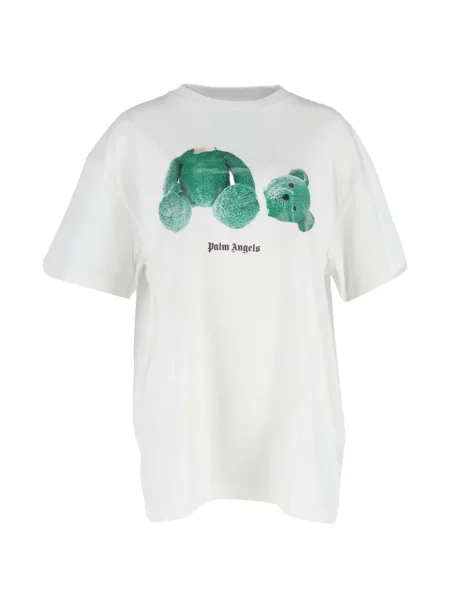 Tricou Palm Angels cu imagine scurt alb