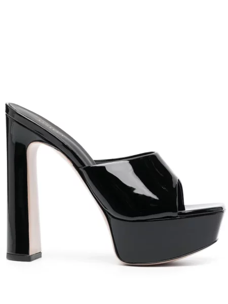 Papuci tip mules Le Silla din piele de lac negru