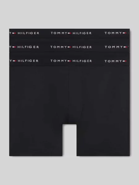 Obcisłe bokserki z elastycznym pasem z logo w zestawie 3 szt. Tommy Hilfiger czarne