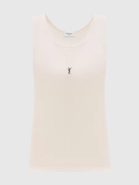 Топ в рубчик Saint Laurent бежевий