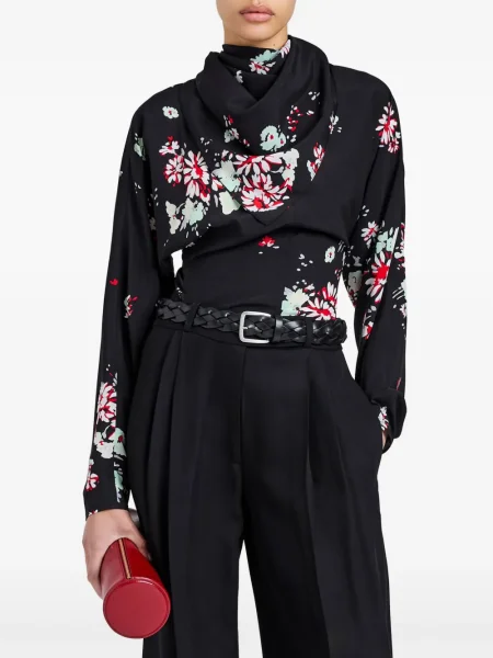 Bluză Proenza Schouler cu model floral negru