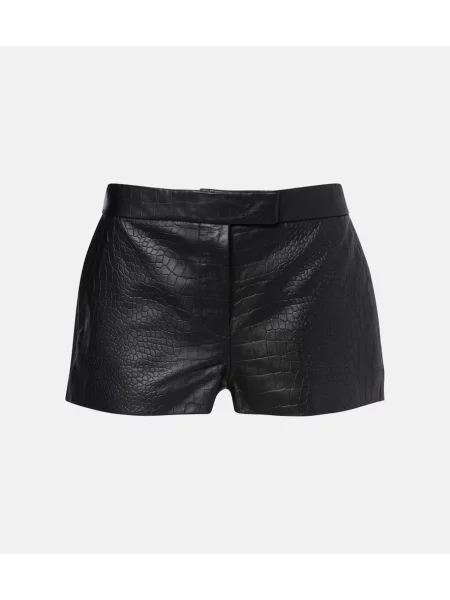 Pantaloni scurți Alex Perry din piele negru