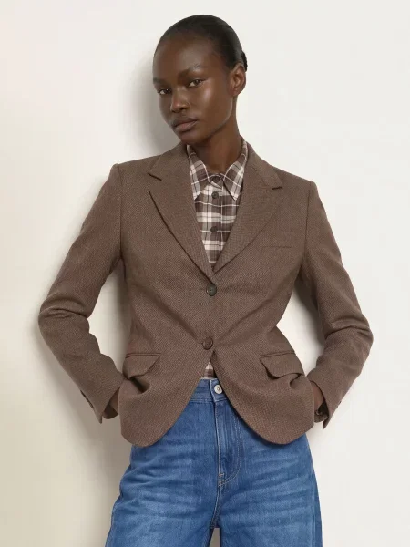 Weekend Max Mara Blejzr Feroce tmavě / černošedá hnědá