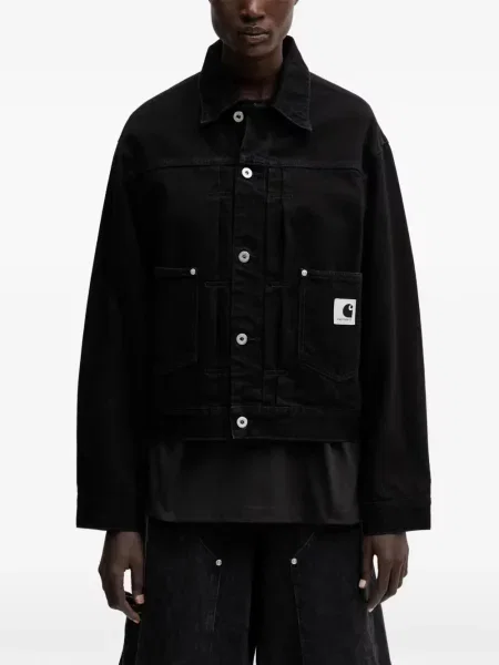 Geacă de blugi Carhartt Wip cu autograf negru