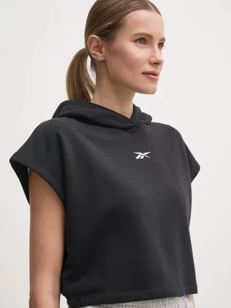 Класически суичър с качулка Reebok Classic с качулка черно