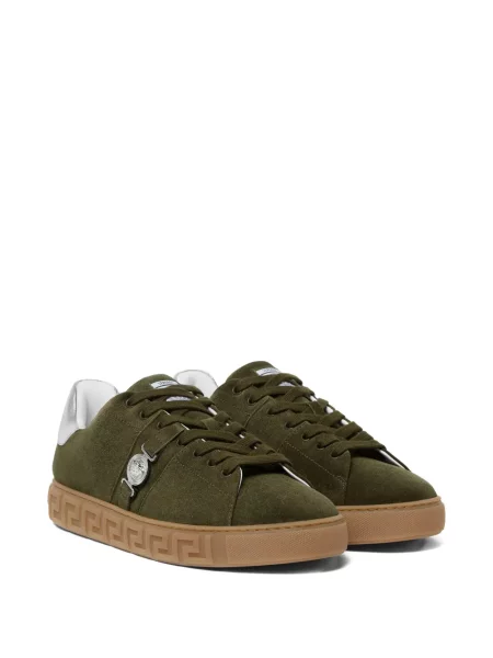 Sneakerși Versace din piele de căprioară verde
