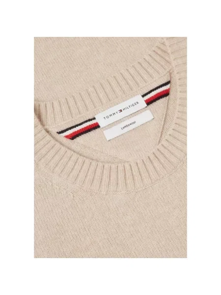 Sveter Tommy Hilfiger s okrúhlym výstrihom biela