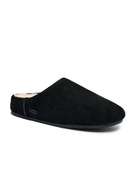 UGG De piele papuci de casă ELEA cu adaos de lână negru
