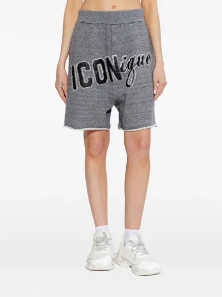 Pantaloni scurți Dsquared2 cu aplicații gri