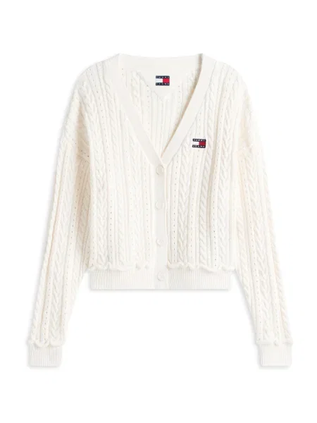 Tommy Jeans Geacă tricotată alb