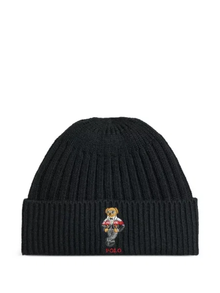 Карирани кашмирени ръкавици Polo Ralph Lauren черно