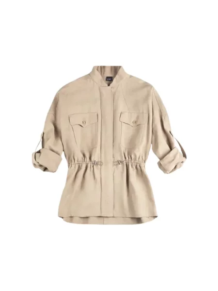 Lniana kurtka Fay beżowa