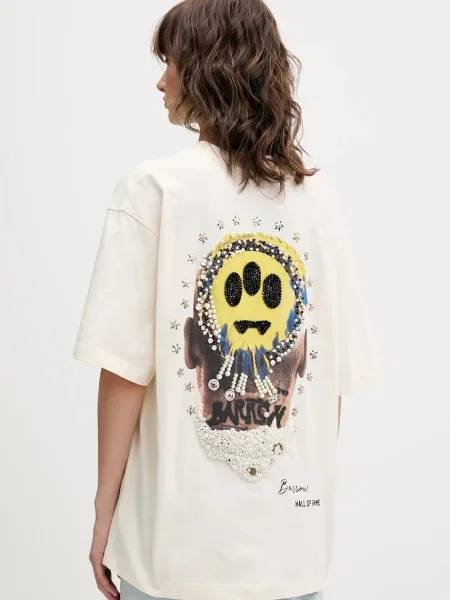 Футболка Barrow з принтом бежевий
