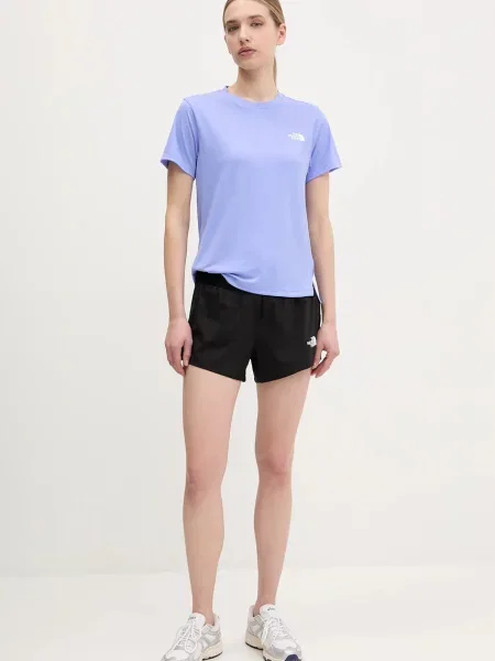 The North Face szorty sportowe Breeze gładkie high waist czarny