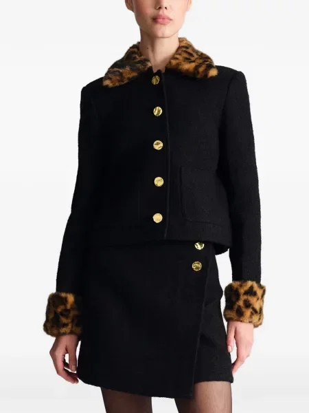 Geacă Cara Cara din tweed negru