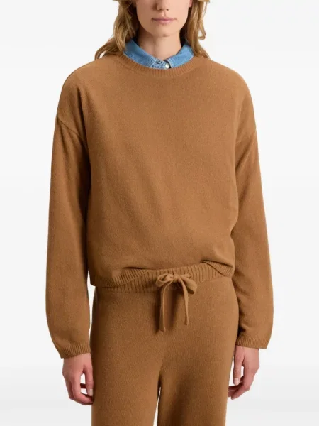 Pulover Woolrich cu decolteu rotund maro