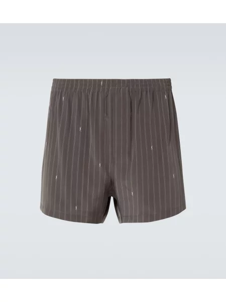 Boxeri Saint Laurent de mătase gri