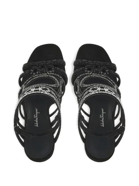 Sandale Ferragamo de cristal negru