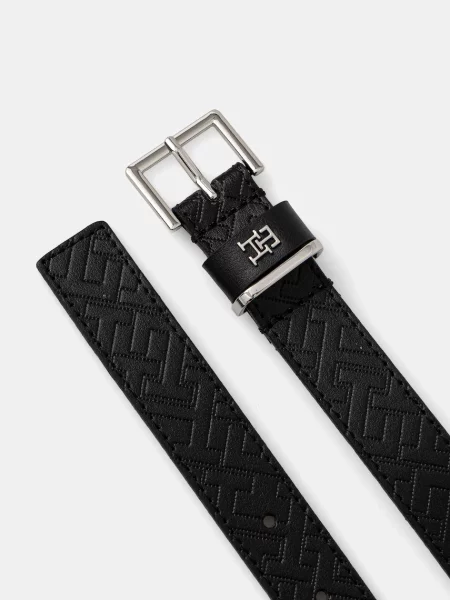 Tommy Hilfiger opasok dámsky kožený čierna