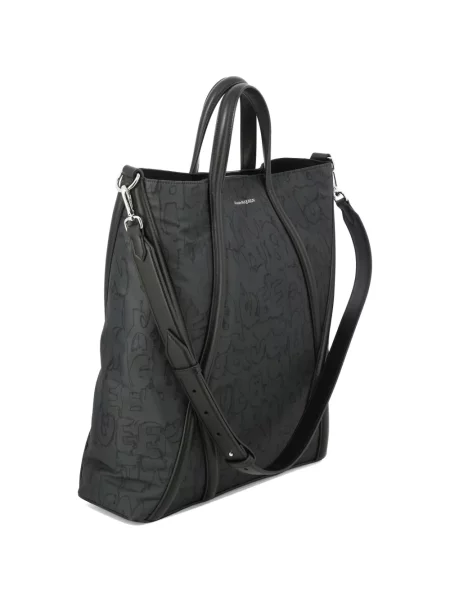 Taška Alexander Mcqueen s potiskem šedá