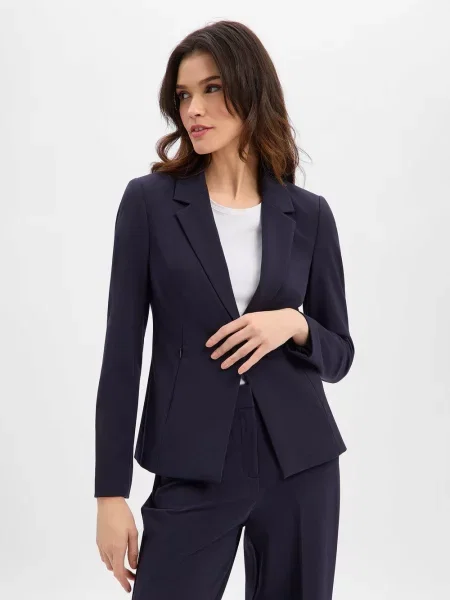 Żakiet z kołnierzem z klapami Comma niebieska