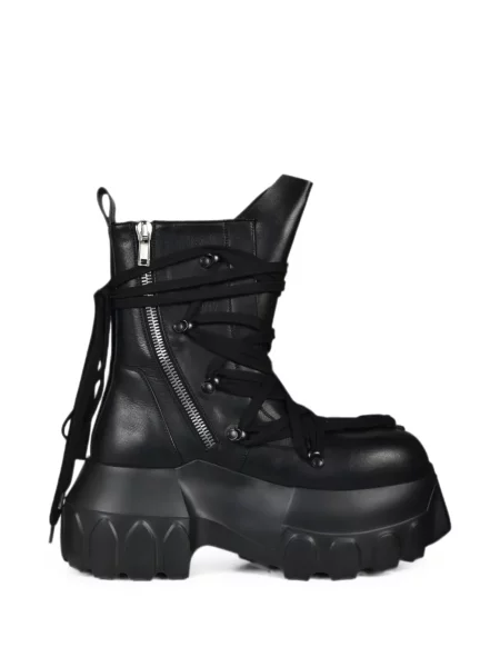 Botine Rick Owens cu șireturi din dantelă chunky negru