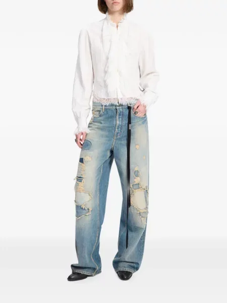 Blugi drepți Ann Demeulemeester albastru