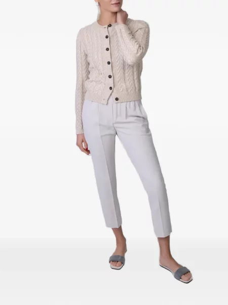 Decupat pantaloni Brunello Cucinelli alb