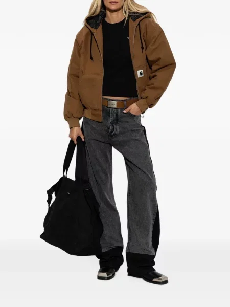 Geacă Carhartt Wip cu autograf cu cordon maro