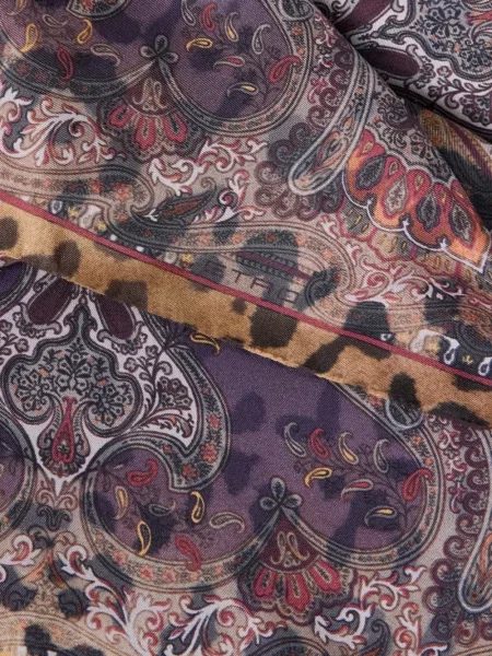 Fular Etro de mătase cu model paisley violet