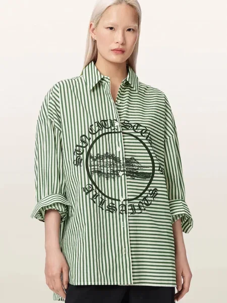 AllSaints cămașă pentru femei ADRIANNE verde