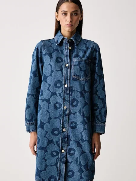 Marimekko rochie din denim albastru
