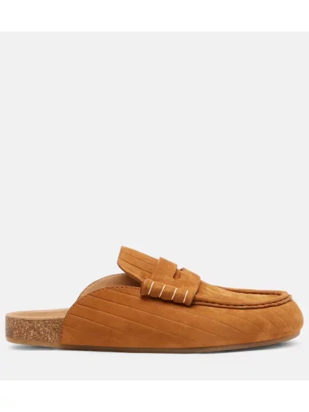 Papuci tip mules Jw Anderson din piele de căprioară maro