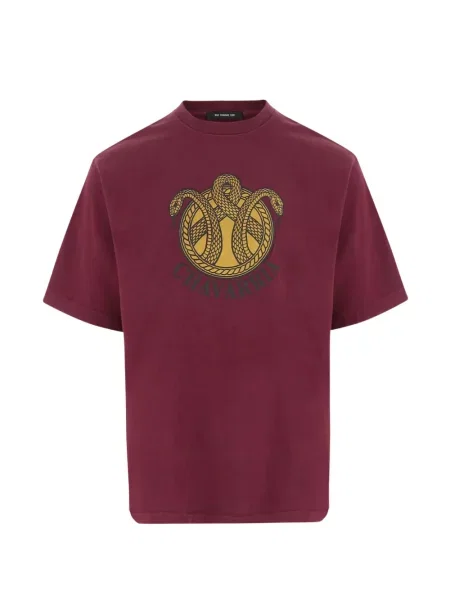 Tricou Willy Chavarria cu imagine cu model piele de șarpe roșu