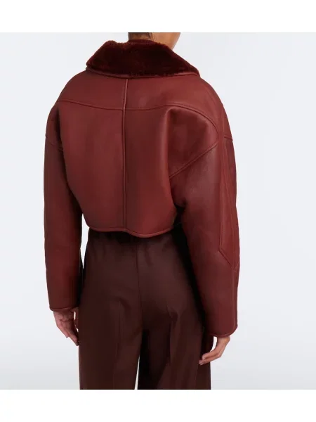 Decupat geanta de piele Max Mara maro