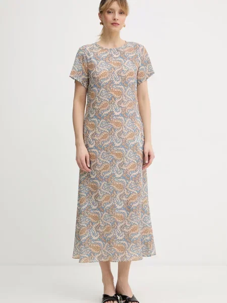Weekend Max Mara rochie de mătase CRESPO albastru